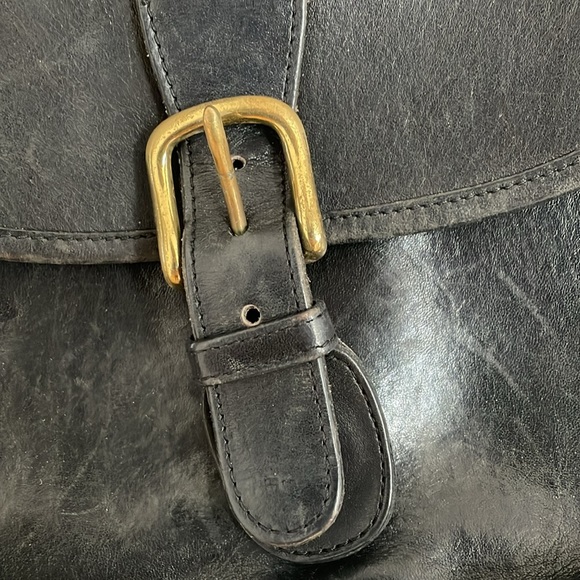 Coach Vintage Black Leather Saddle Bag - Picture 4 of 11